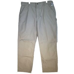 Carhartt Pants Mens 38x34 Beige Washed Duck Work Dungaree B11 DES Cotton